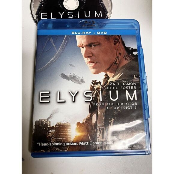 *3/$14 Elysium (Blu-ray No DVD Matt Damon & Jodie Foster Sci-fi Action Movie BFV - Picture 3 of 6